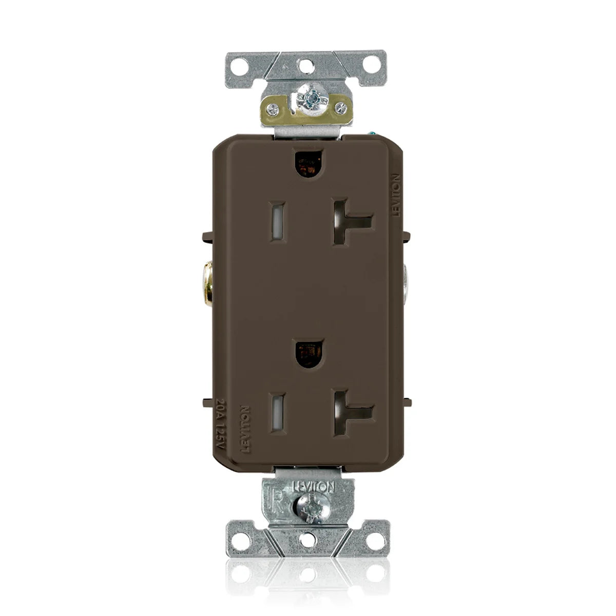 Leviton TDR20 20 Amp 125 Volt Tamper Resistant Decora Plus Duplex Receptacle Straight Blade