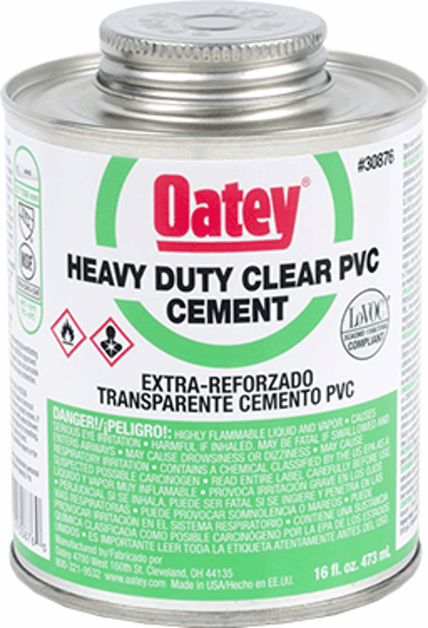 MARS 73167 PVC Cement, 16oz Clear Heavy Duty Oatey