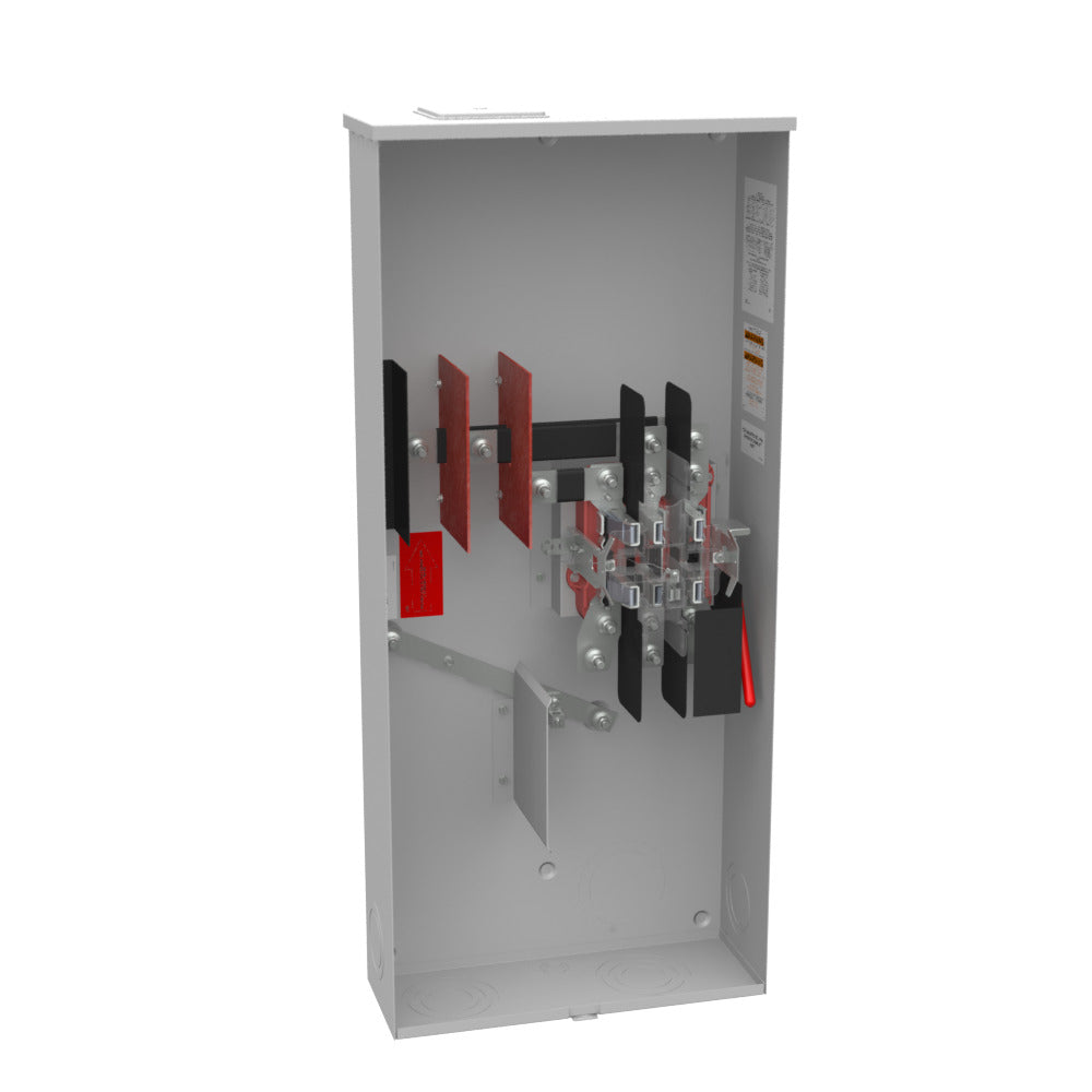 Milbank U4013-X 7 Term Ringless Large Closing Plate Lever Bypass 320 Amp Side Bussed