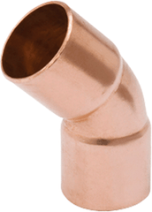 Mueller W03063 Copper 45 Degree Elbow, 2-5/8 OD (C x C)