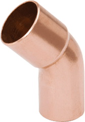 Mueller W03350 Copper 45 Degree Elbow, 1-3/8 OD (Ftg x C) Street