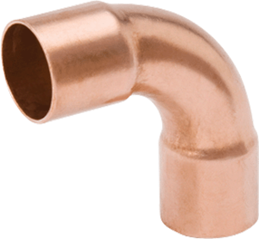 Mueller W02717 Copper 90 Degree Elbow, 1/2 OD (C x C) Long Radius W 02717