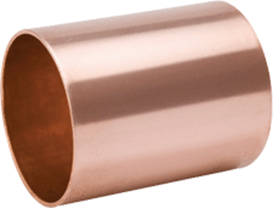 Mueller W10150 Copper Coupling, 2-1/8 OD (C x C) Staked Stop WC-400S