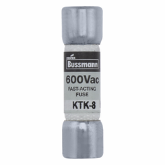 Bussmann KTK-8 600V 8Amp Limitron Fast-Acting Supplemental Fuse Non-Indicating 100kAIC @ 600Vac