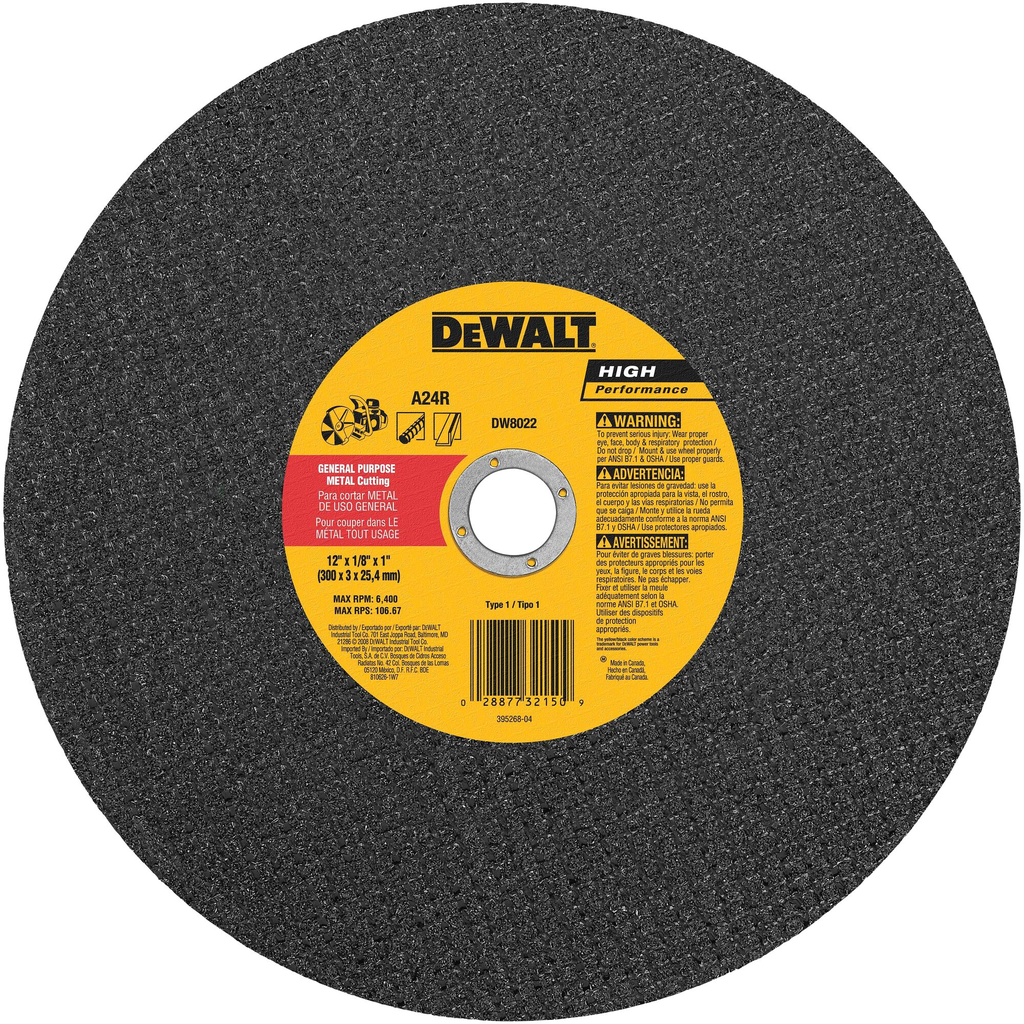 DeWalt DW8022 12 x 1/8 x 1 Metal Cutting Blade