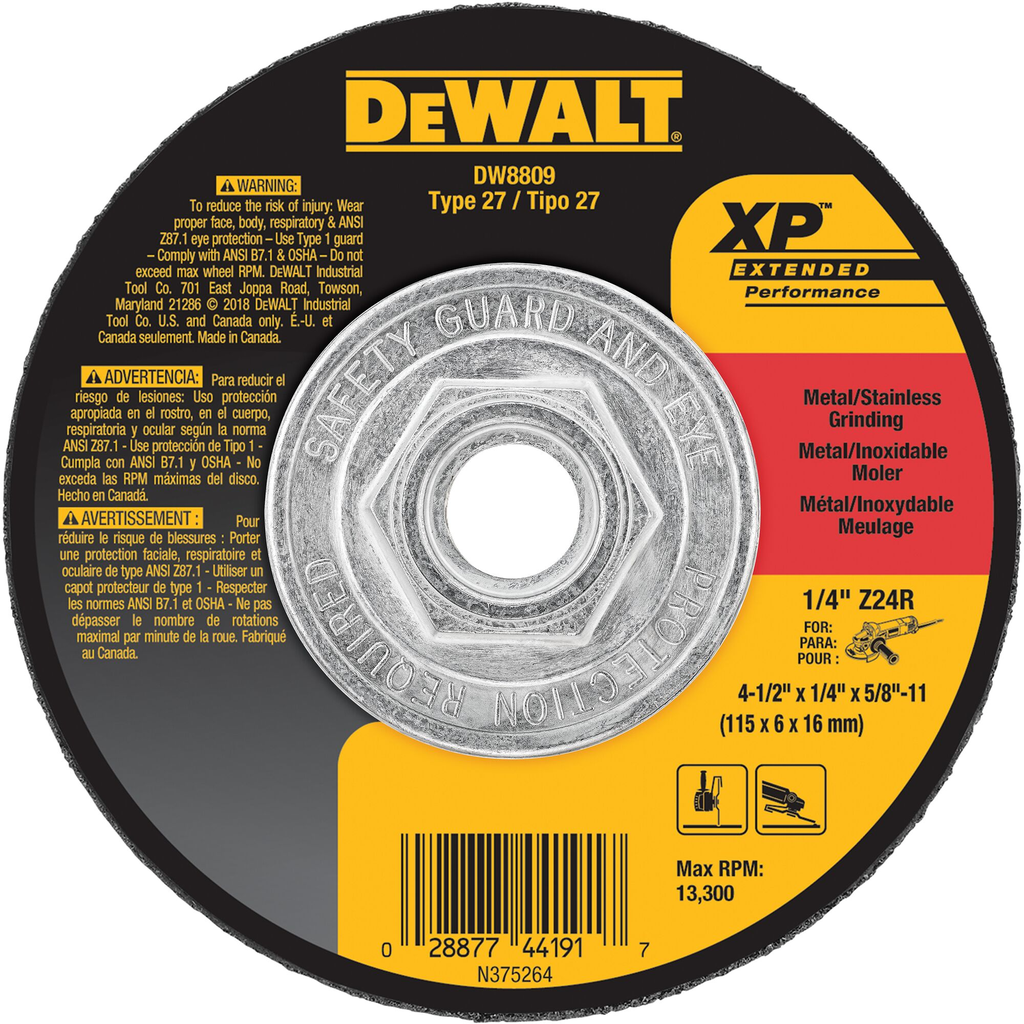 DeWalt DW8809 B&D DW8809 4-1/2 X 1/4 X 5/8IN-11 X