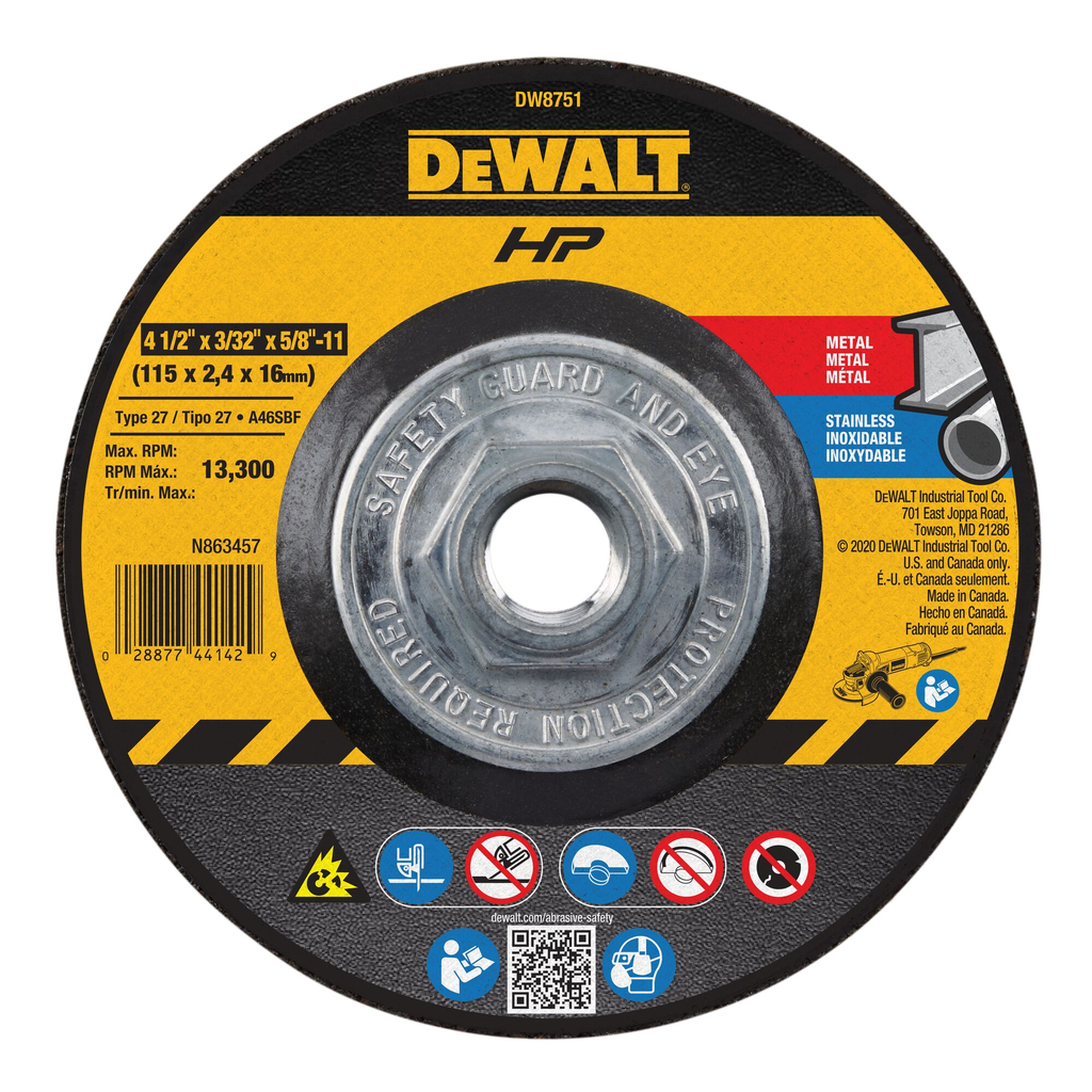 DeWalt DW8751 4-1/2 X 3/32 X 5/8IN-11 Replacement MPN