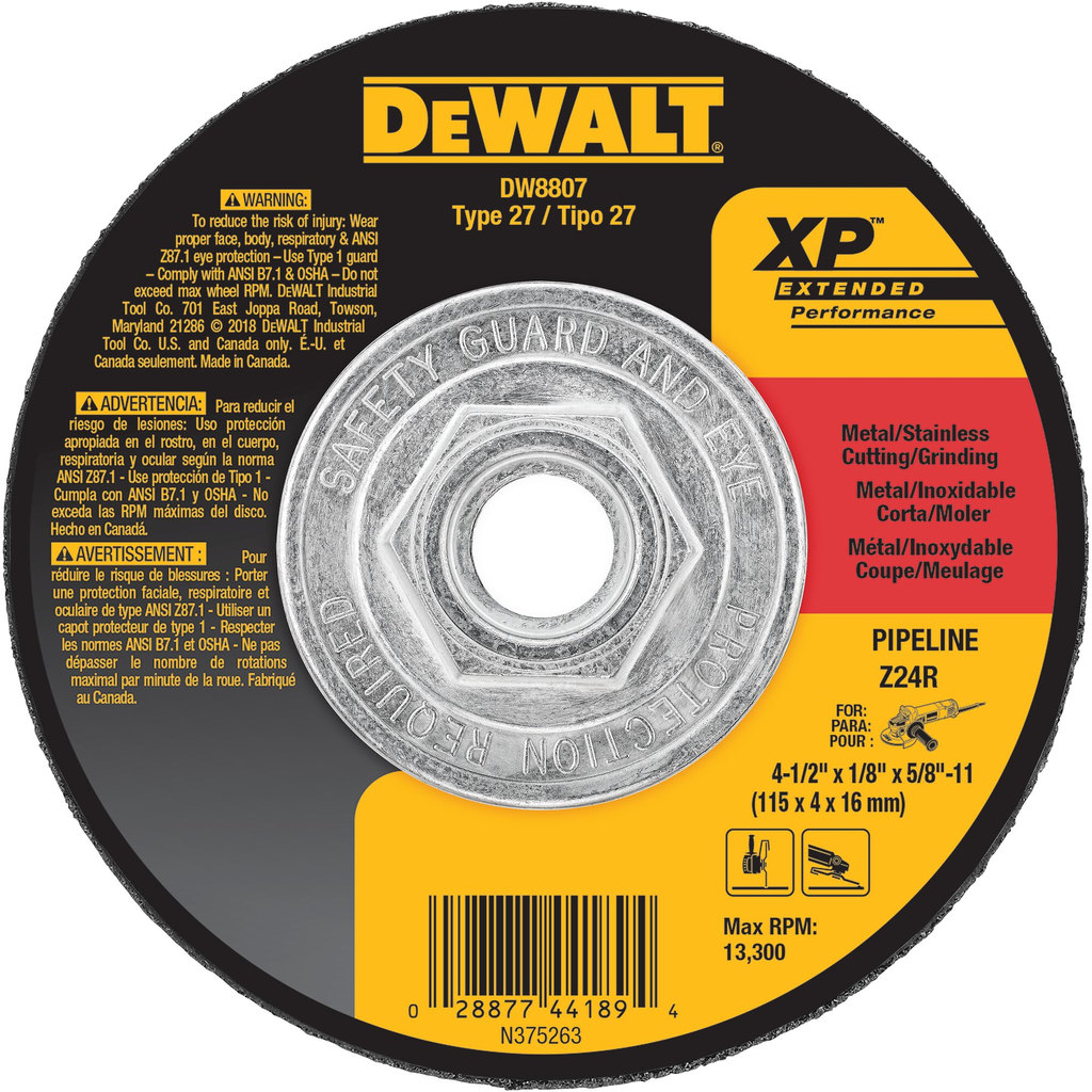 DeWalt DW8807 4-1/2 X 1/8 X 5/8IN-11 X