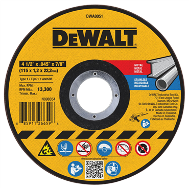 DeWalt DWA8051 4-1/2 Metal Cut-Off Wheel