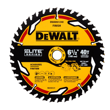 DeWalt DWAW61240 6-1/2IN 40T Elite Series Blister