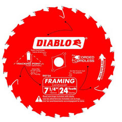 Diablo D0724W 7-1/4 24 Tooth Wormdrive Framing Saw Blade