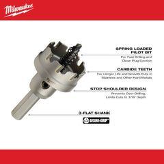 Milwaukee 49578623 1-3/8 One-Piece Carbide Hole Cutter