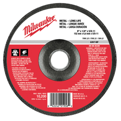 Milwaukee 49-94-6330 Type 27 Grinding Wheel 6 In. x 1/4 In. x 5/8-11