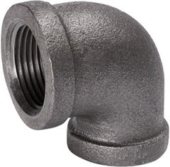 Mueller 520-143 Malleable Iron 90 Degree Elbow 3/4 x 1/2 150# Thread Black