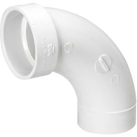 Mueller 06061 PVC DWV 90 Elbow, 2 Spgt x Hub Long Turn Street Sch 40