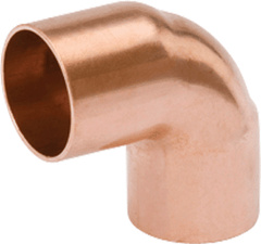 Mueller W02077 1-1/2 In. X 1-1/4 In. Wrot Copper 90 Degree Short Radius Elbow - Copper