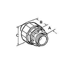 Bridgeport 432-NMLT Connector Liquid Tight Straight Non-Metallic Size 1 Inch