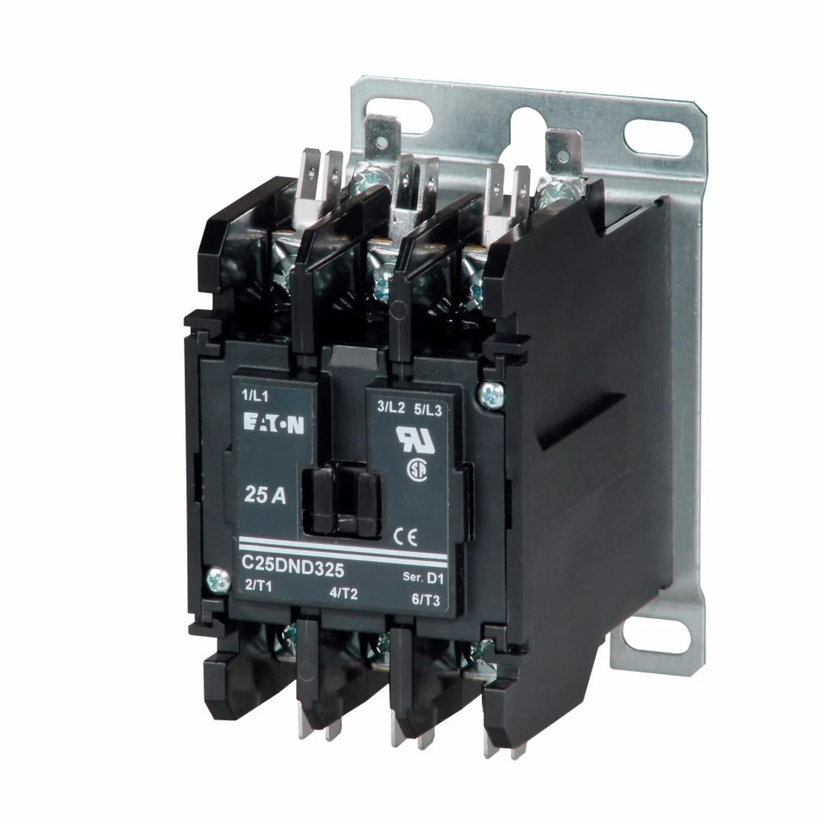 Eaton C25DNF240B-GL Definite Purpose Contactor Quick 208-240 Vac 50/60 Hz Open with metal mounting plate