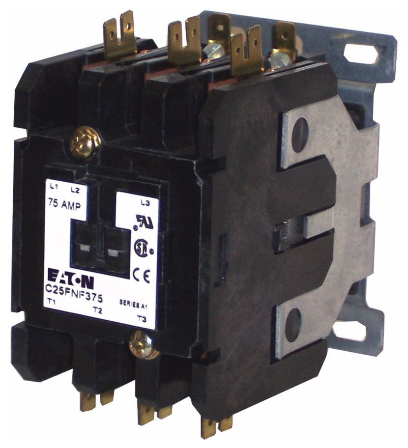 Eaton C25FNF375B Non-Reversing Definite Purpose Contactor 208 to 240 VAC 75 A Inductive 3-Pole