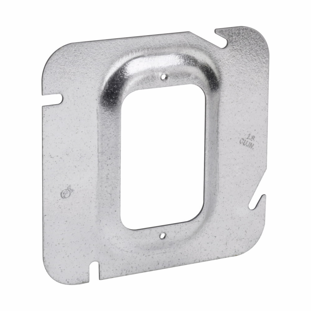 Crouse-Hinds TP578 Square Box Cover, 1-Device, Raised Surface, 4-11/16 in, Steel