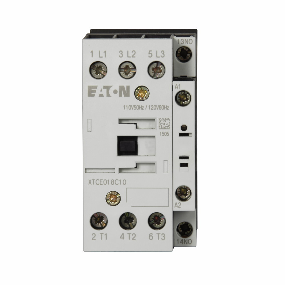 Eaton XTCE018C10TD 3-Pole 18 Amp 415/440 VAC 1NO Full Voltage Non-Reversing Contactor