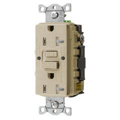 Hubbell GFTRST20I 20 Amp 125 Volt 2-Pole 3-Wire NEMA 5-20R Ivory GFCI Receptacle