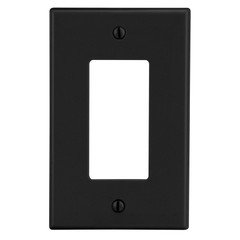 Hubbell Wiring Device-Kellems P26BK Wallplate 1-Gang Decorator Black Replacement MPN