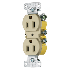 Hubbell Wiring Device-Kellems RR15I Duplex Receptacle 15 Amp 125 Volt 2-Pole 3-Wire 5-15R