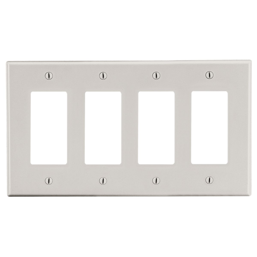 Hubbell Wiring Device-Kellems P264LA HWDK P264LA WALLPLATE, 4-G, 4) DEC,