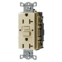 Hubbell Wiring Device-Kellems GFRST20I 20A 125V Commercial GFCI Receptacle, Self-Test - Ivory