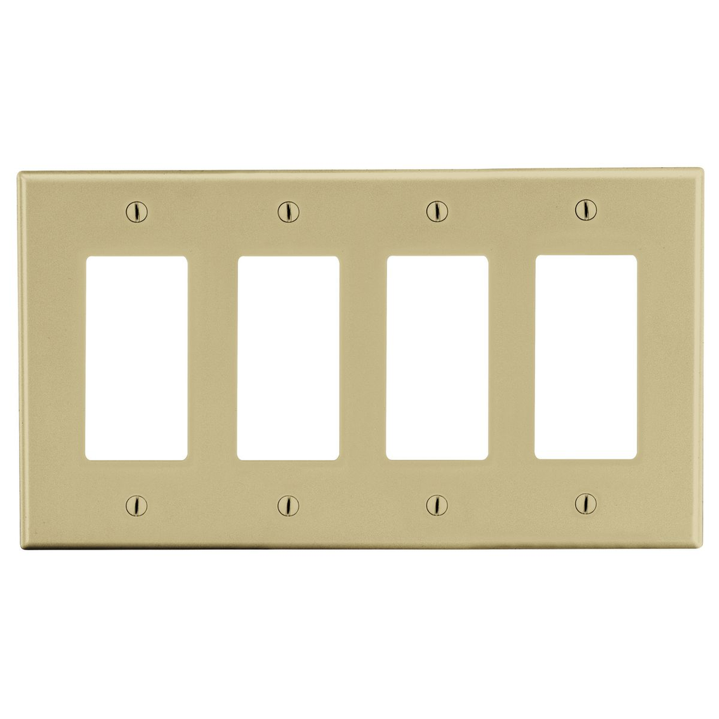 Hubbell Wiring Device-Kellems P264I HWDK 4-Gang Standard Wallplate