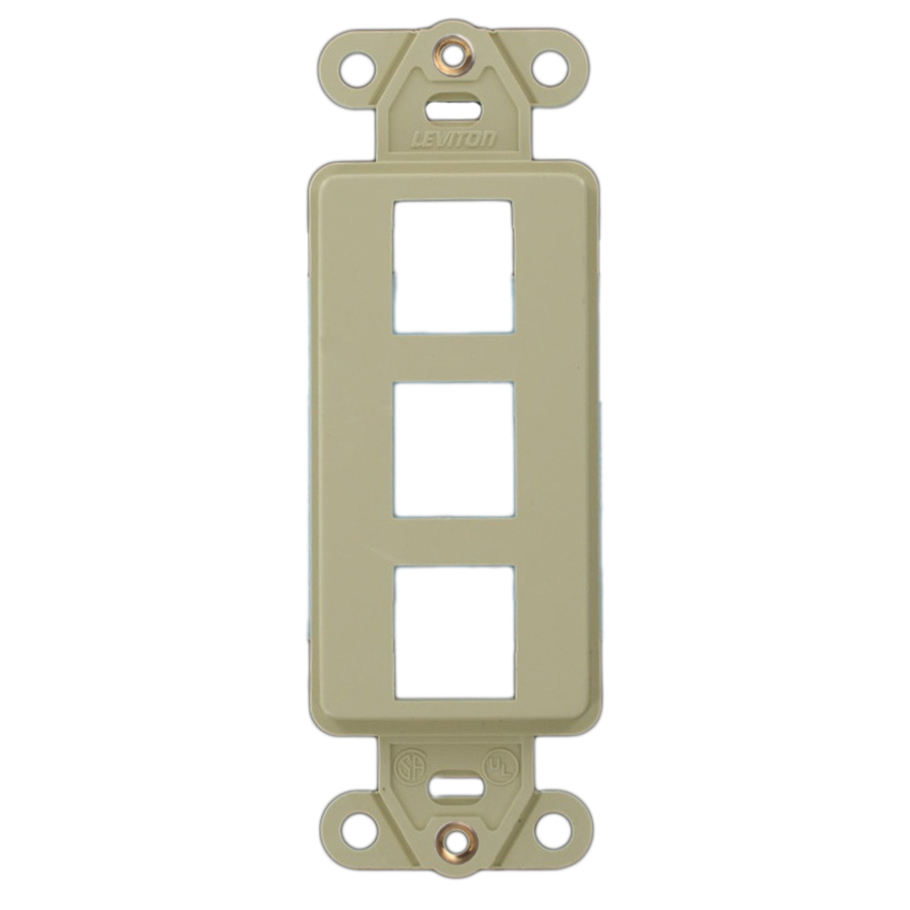 Leviton 41643-I QuickPort Decora Insert 3-Port Ivory