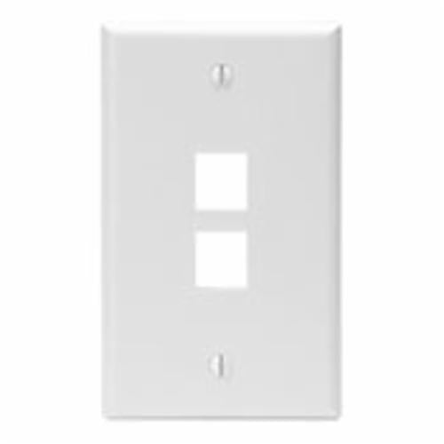 Leviton 41080-2WP Single-Gang QuickPort Wall Plate, 2-Ports, White