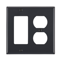 Leviton 80746-E 1Dup/1Decora NyL WP Standard Size Combination Wall Plate