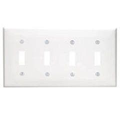 Leviton 80712-T Toggle Wall Plate Standard Size 4 Gangs Light Almond