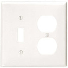 Leviton 80705-T LA WP 2G TGL SW/DUP OUT 2-Gang Combination Wallplate