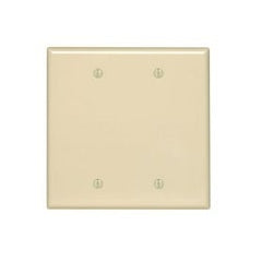 Leviton PJ23-I 2-Gang No Blank Wallplate Midway Size Ivory