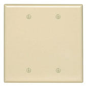 Leviton PJ23-I 2-Gang No Blank Wallplate Midway Size Ivory