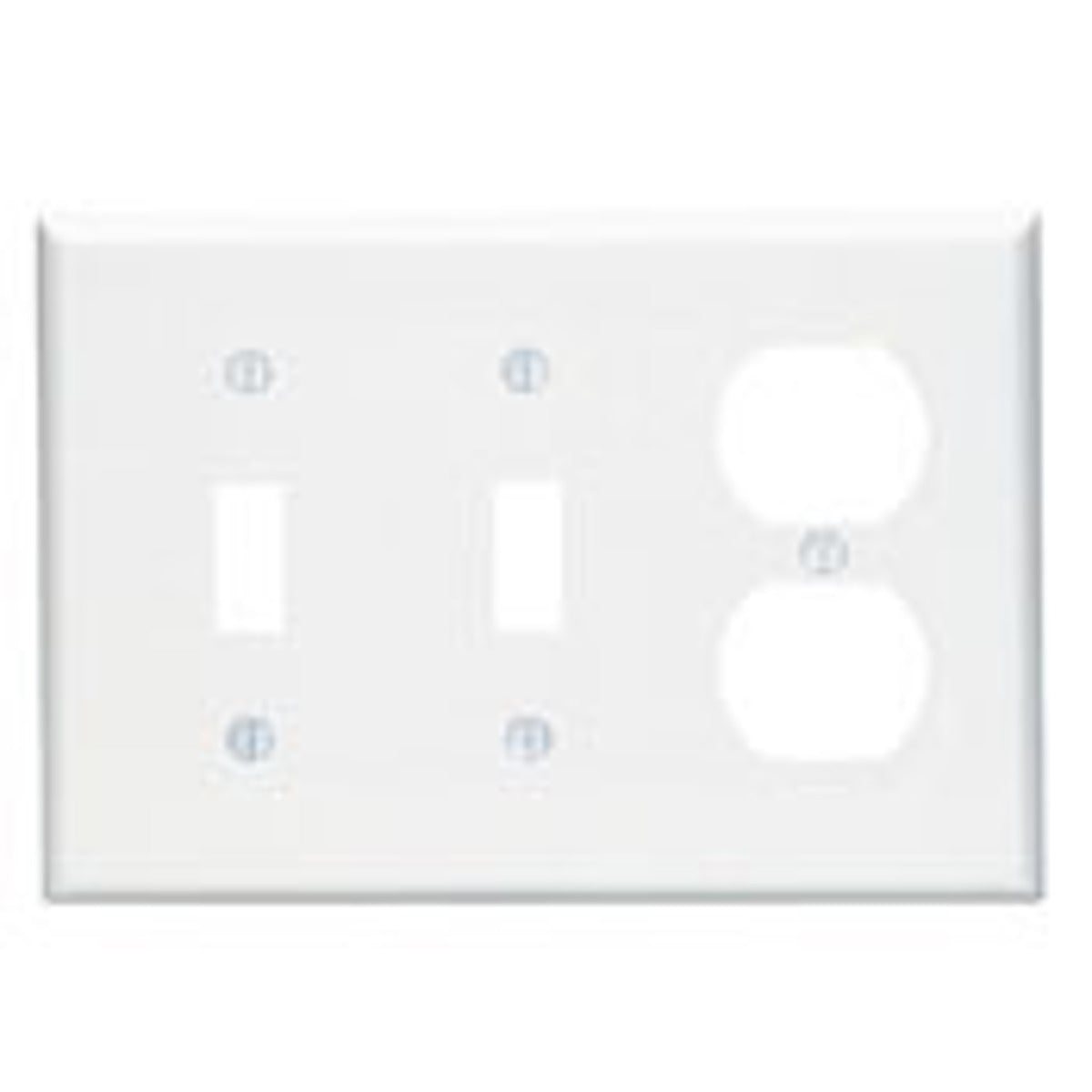 Leviton PJ21-I Combination Device 2 Toggle/1 Duplex outlet opening 3-Gang Midway Size Wallplate