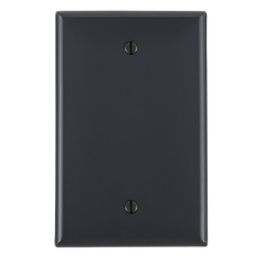 Leviton PJ13-E 1-Gang No Device Midway Size Thermoplastic Nylon Box Mount Black Blank Wallplate