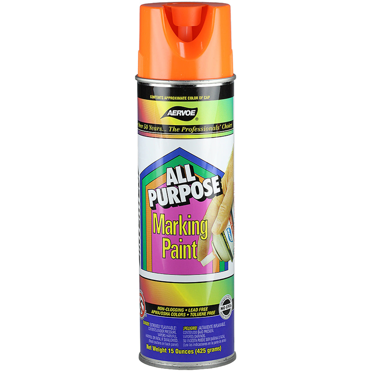 LH DOTTIE 1392 All Purpose Marking Paint Fluorescent Orange 20 oz Aerosol