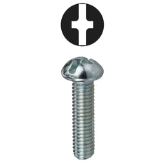 LH Dottie RMC632212 Machine Screw, Steel Material, 2-1/2 in Length, #6-32 Thread Size, Round Head Type, Zinc Plated Finish