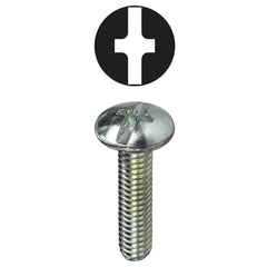 LH DOTTIE TMC6322 Machine Screw, Steel Material, 2 In Length, #6-32 Thread Size, Truss Head Type, Zinc Plated Finish, Slotted/Phillips Drive Type