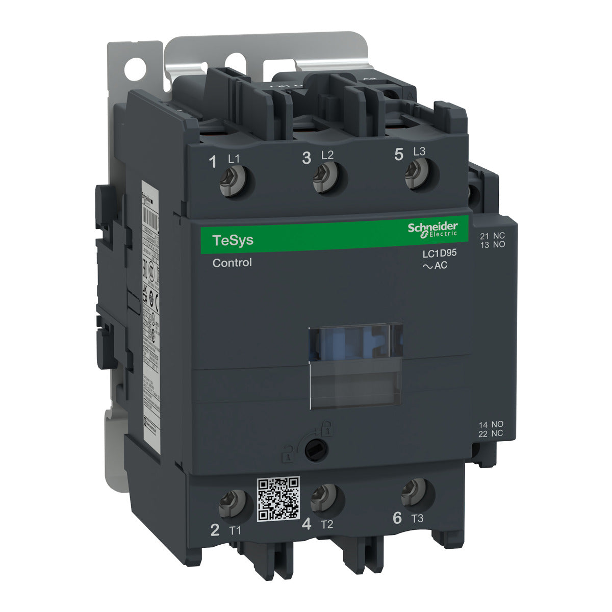 Schneider Electric LC1D95G7 IEC Contactor TeSys Deca Nonreversing 95A 60HP at 480VAC 3 Phase 3 Pole 3 NO 120VAC Coil