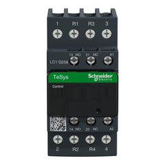 Schneider Electric LC1D258G7 600 VAC 25 Amp 4-Pole 1NO 1NC Screw Terminal Full Voltage Non-Reversing IEC Contactor