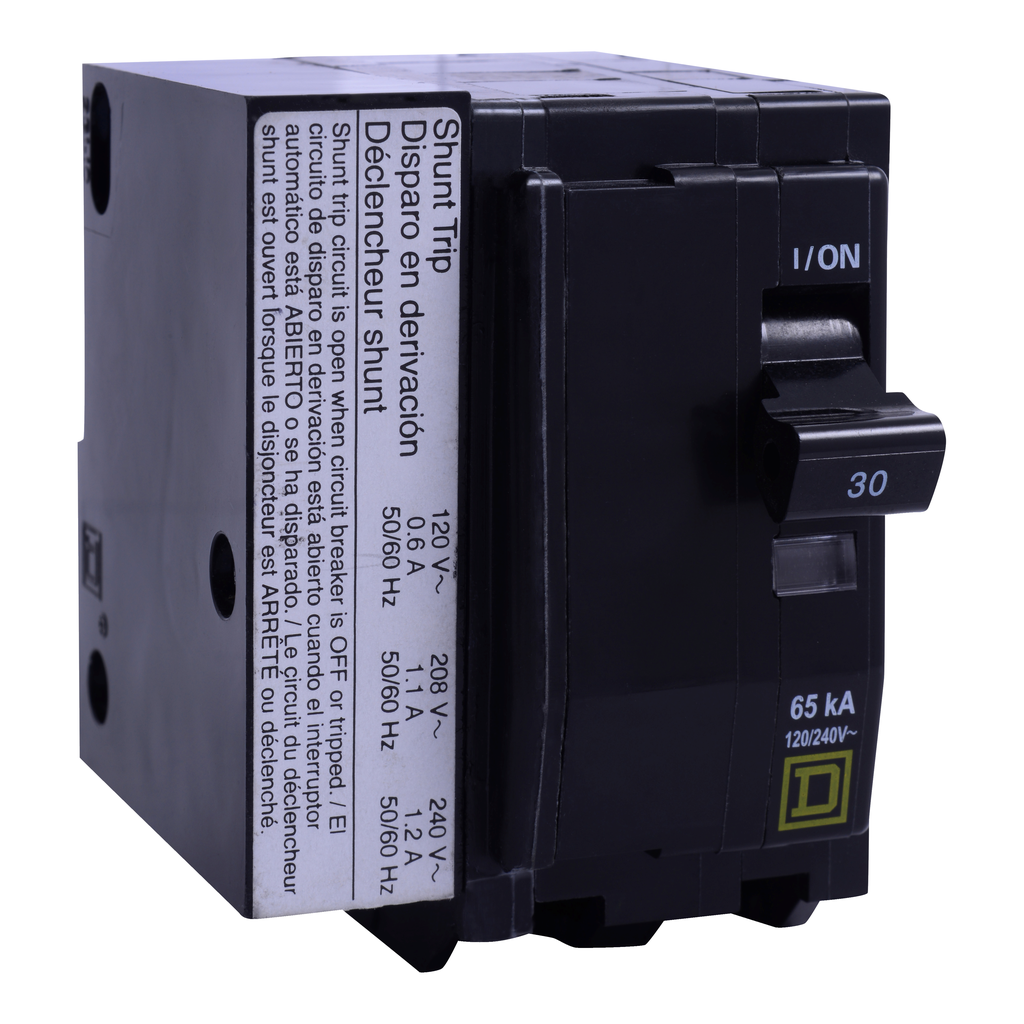 Square D QO2301021 Miniature Circuit Breaker Power 30 Amp 120/240 Volt AC Shunt