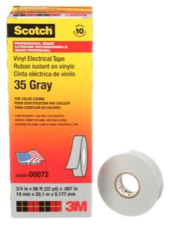 3M 35-GRAY-3/4 Electrical Tape Color Coding 3/4X66FT