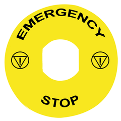 Schneider Electric ZBY8330 Square D 90 mm Emergency Stop Circular Legend Plate