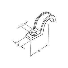 Bridgeport 902-AL Strap One Hole Pipe Aluminum Size 3/4 Inch