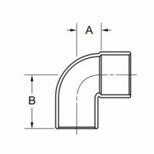 EPC 10031420 107C-2 Solder Close Ruff Street 90 Deg Elbow, 1-1/2 In, Fitting x C